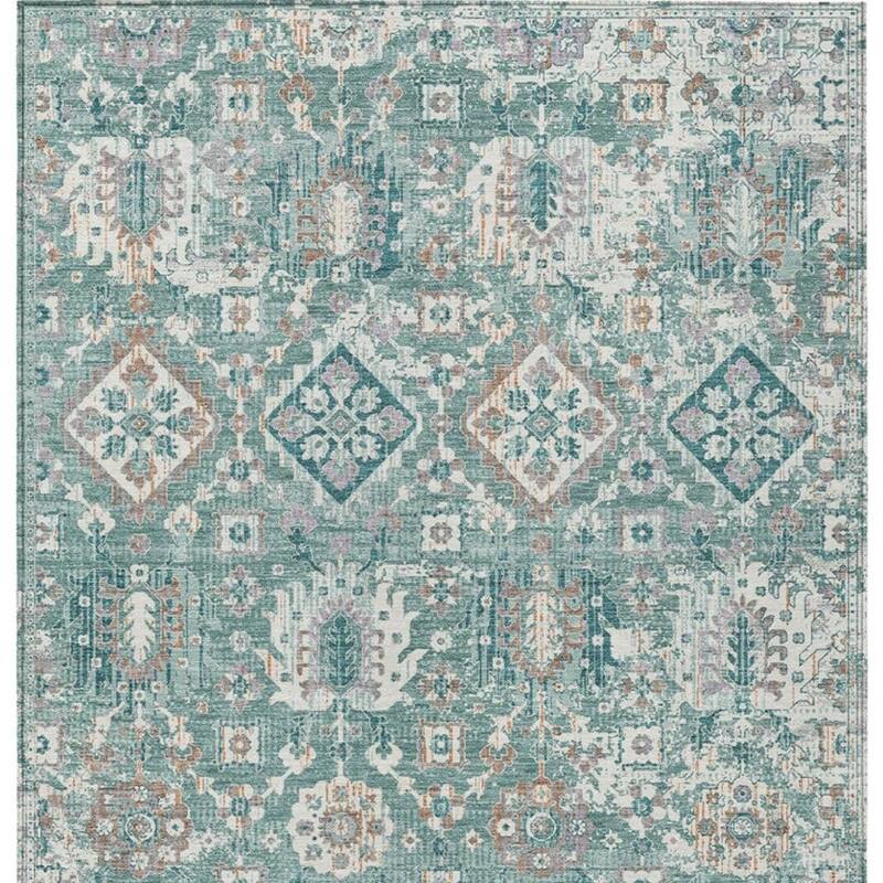 HomeRoots Floral Medallion Traditional Rectangle Outdoor Rug