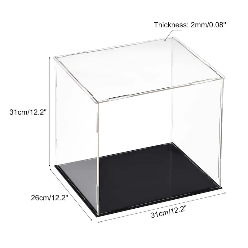 Acrylic Display Case Box Dustproof Showcase Cube Collectibles Show Box - 11.8x9.8x11.8 inch