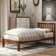 preview thumbnail 2 of 10, Solid Pine Wood Platform Bed Frame with Headboard - Durable Construction, Walnut