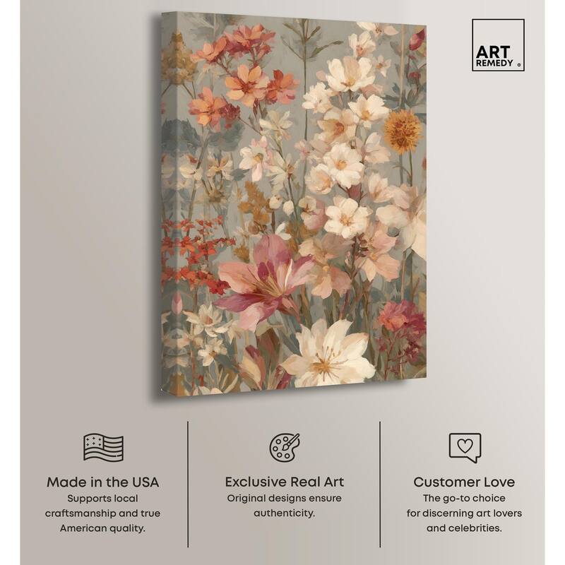 Soft Cream Wilds Canvas by Art Remedy, Gallery Wrapped