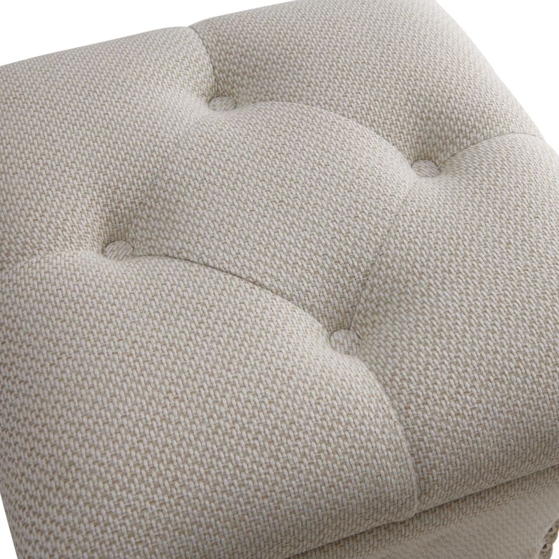 NPD Furniture Amelia Nailhead Tufted Storage Ottoman
