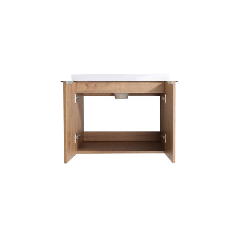 60 Inch Bathroom Vanity with Soft Close Doors, Resin Sink, Ample Storage and Matching Small Shelves (KD Packing)