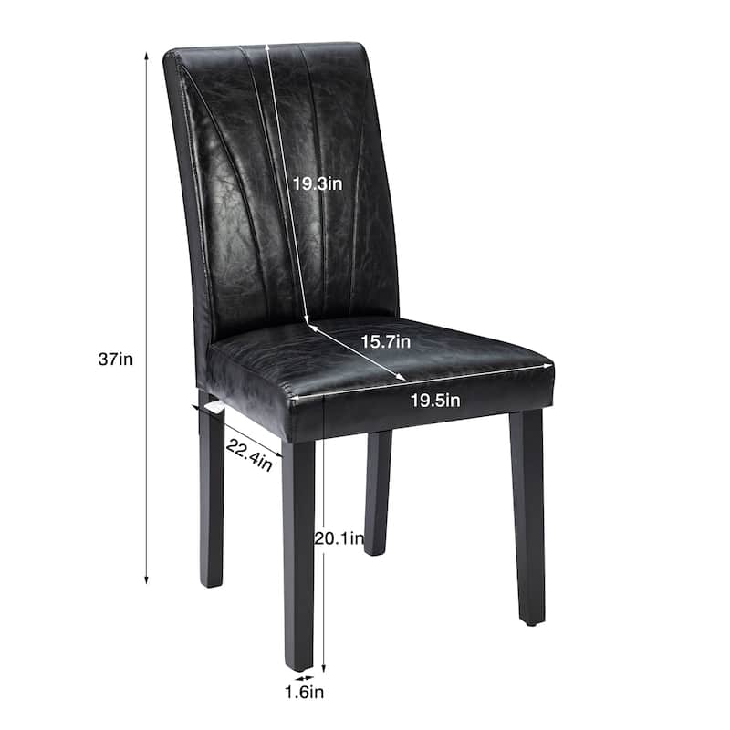 VECELO 3-Color Upholstered Dining Chairs Set with 19.5" Wide Seat 19.3" High Back Dining Chair Modern 37" Parson Chairs