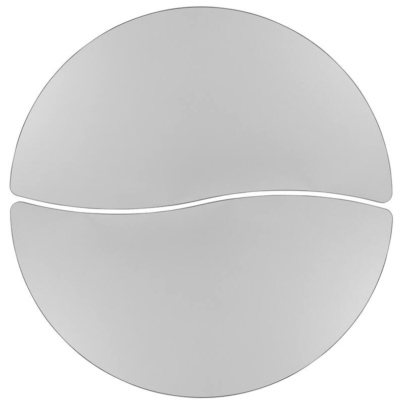 2 Piece 60" Circle Wave Flexible Grey Adjustable Activity Table Set