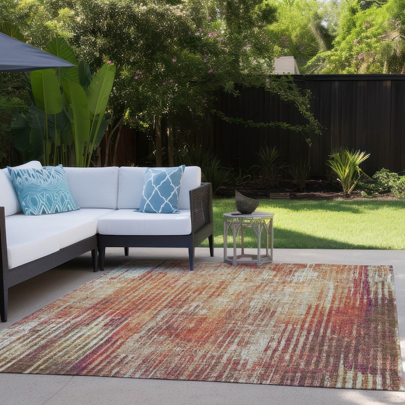 Machine Washable Indoor/ Outdoor Chantille Modern Ombre Rug