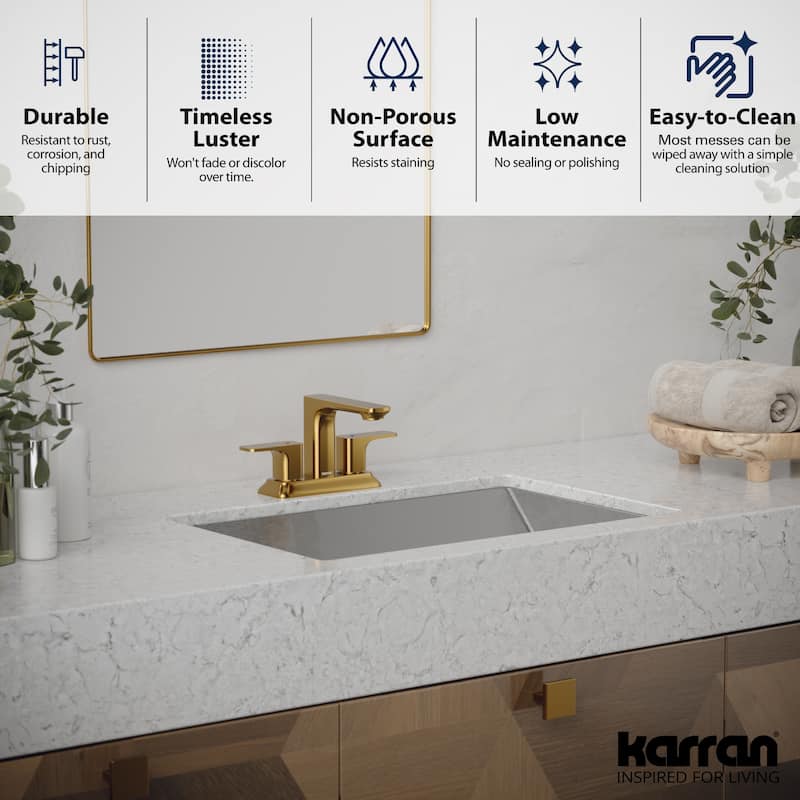 Karran Cinox Stainless Steel Rectangular Undermount Sink