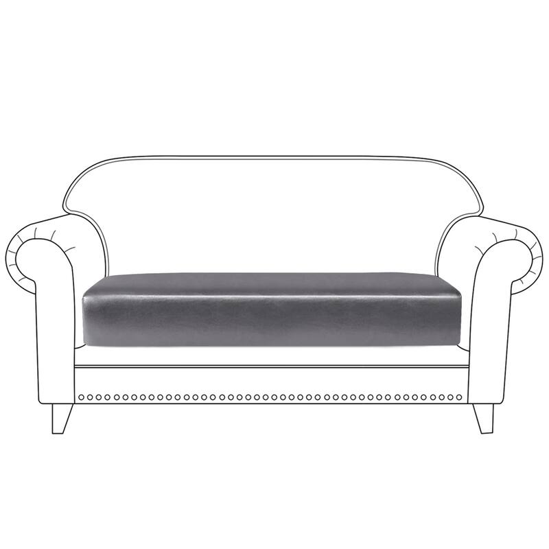 PU Stretch Cushion Cover Couch Cushion Slipcover Sofa Protector - 2 seater: 20-28 x 40-50 x 1-10 in - Grey
