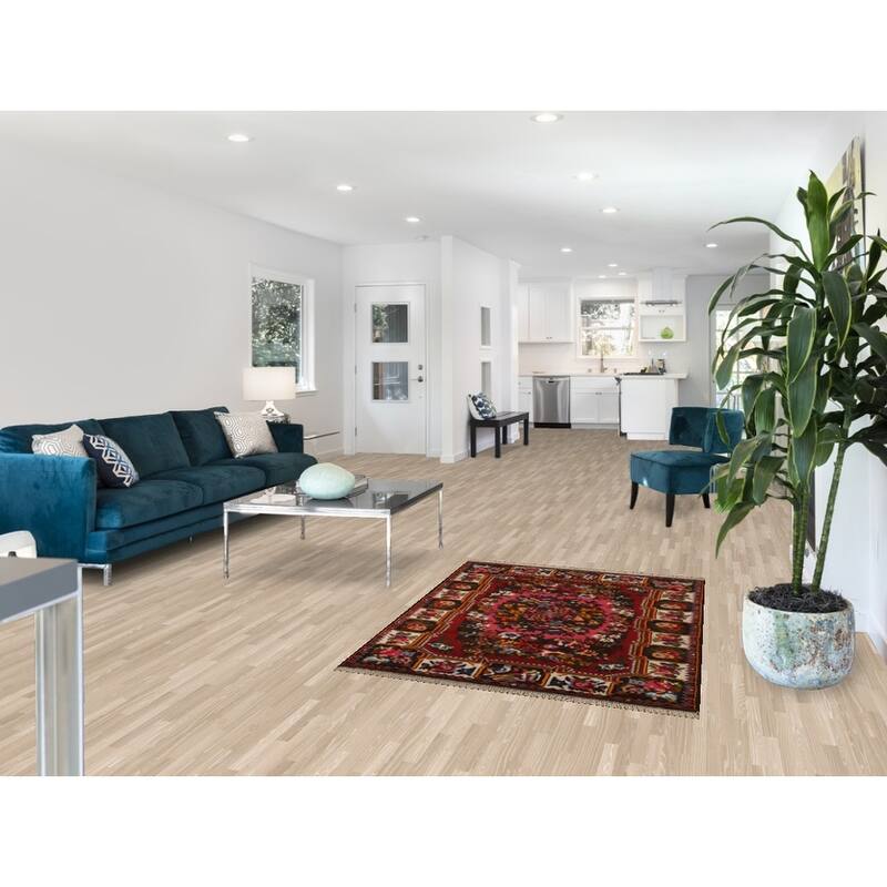 Hand Knotted Oriental 100% Wool Carpet Traditional Floral Pink Bakhtiari Area Rug - 4' 10'' X 3' 6''