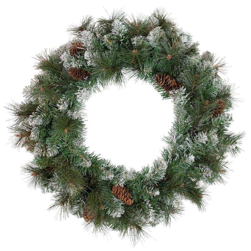 Snow Valley Pine Artificial Christmas Wreath 24-Inch Unlit - 24"