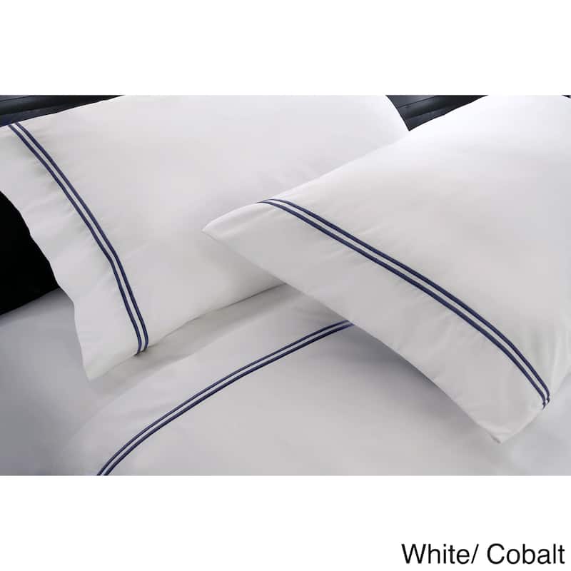 Hotel Suite 4-piece 1200 Thread Count Cotton-rich Embroidery Bed Sheet Set