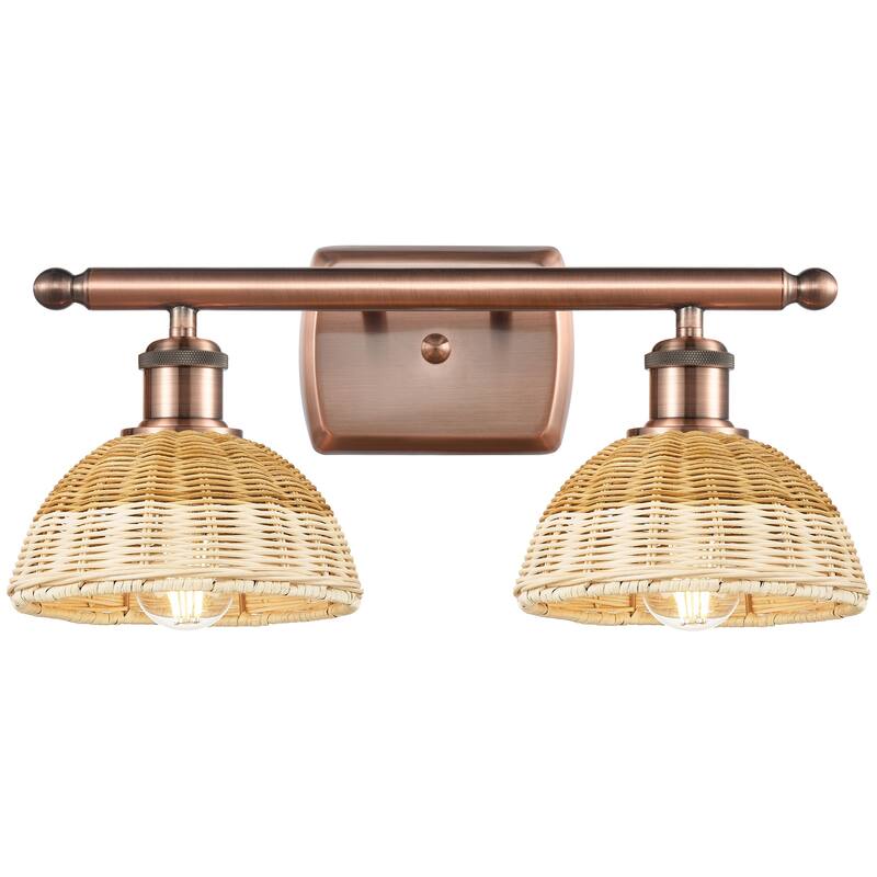 Innovations Lighting 516-2W-8-18 Bristol Natural II Vanity Bristol - Antique Copper / Natural