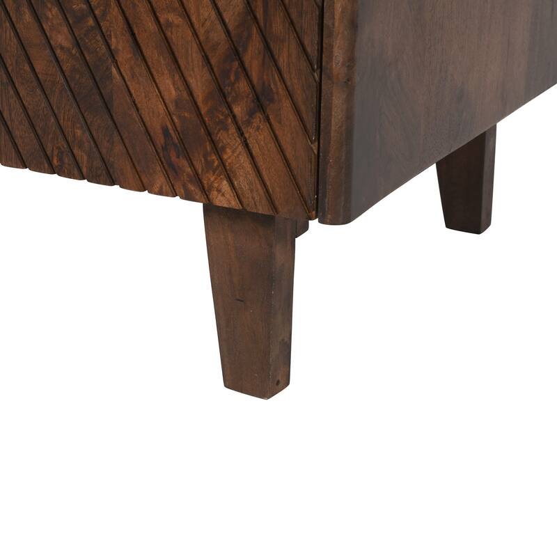 Rustic Style Solid Wood Accent Cabinet with Adjustable Shelf