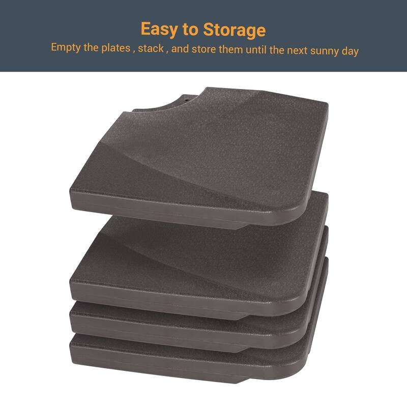 LIVOOSUN 200LBs Patio Umbrella Weight Base HDPE For Offset Umbrella