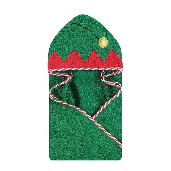 slide 1 of 1, Hudson Baby Unisex Baby Cotton Animal Face Hooded Towel, Elf, One Size - Elf - One Size One Size - Elf