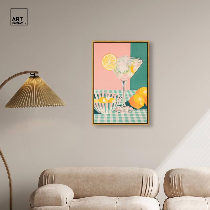 Lemon Slice Drink Canvas by Art Remedy