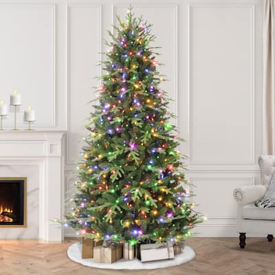 Puleo International 7.5 ft. Pre-lit Galveston Fir Artificial Christmas Tree with 800 Dual Color LED Lights