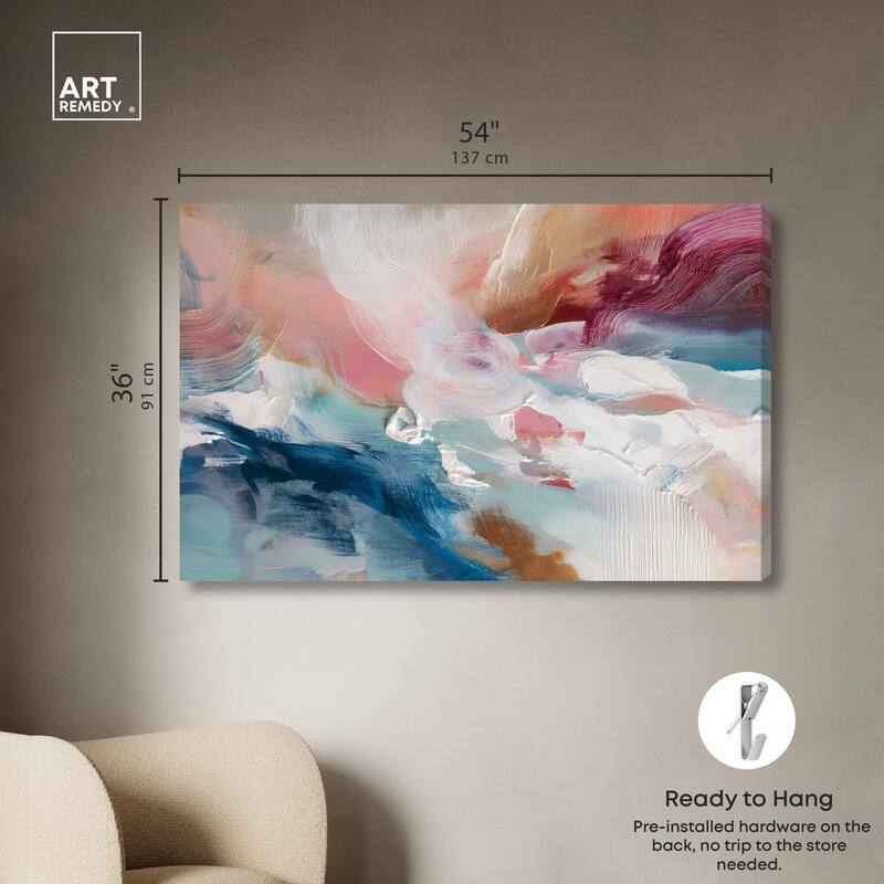 Rosy and Ocean Hues I Canvas by Art Remedy, Gallery Wrapped