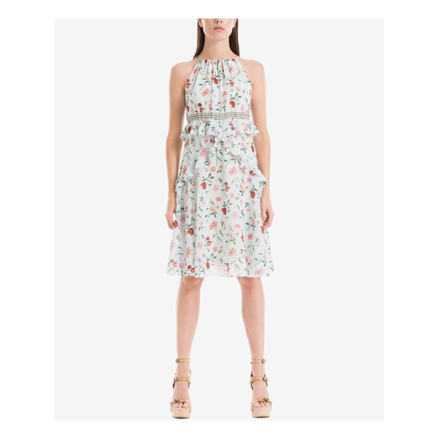 Max studio metallic mesh swing dress sale