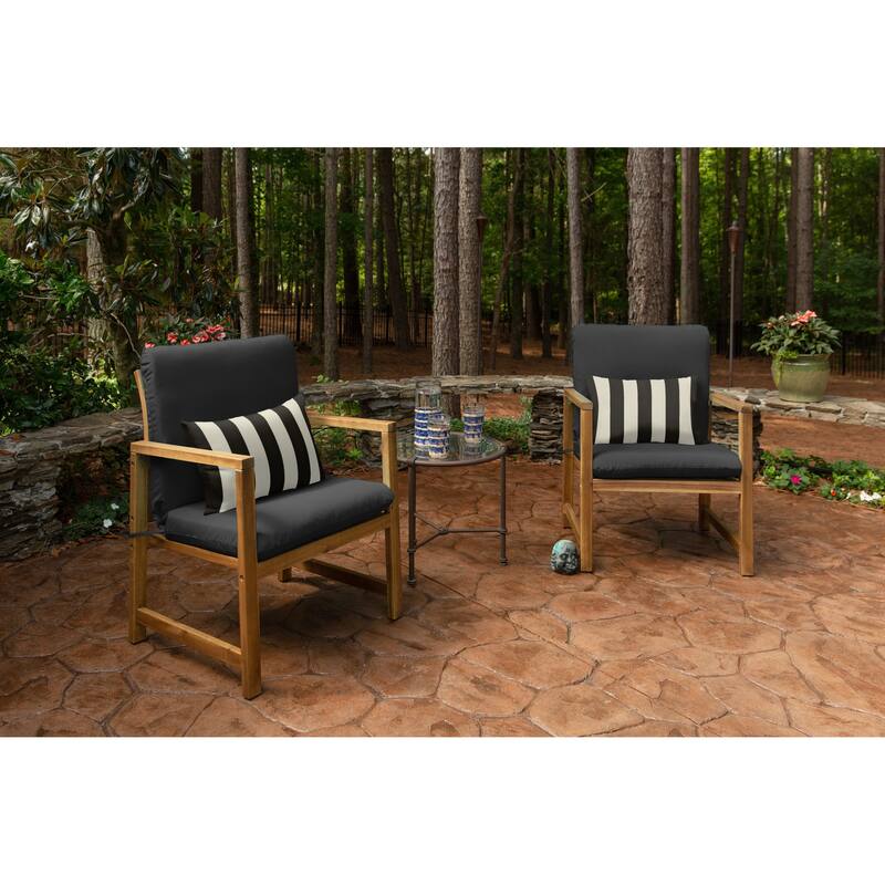 Sunbrella 20x13 Striped Outdoor Lumbar Throw Pillow
