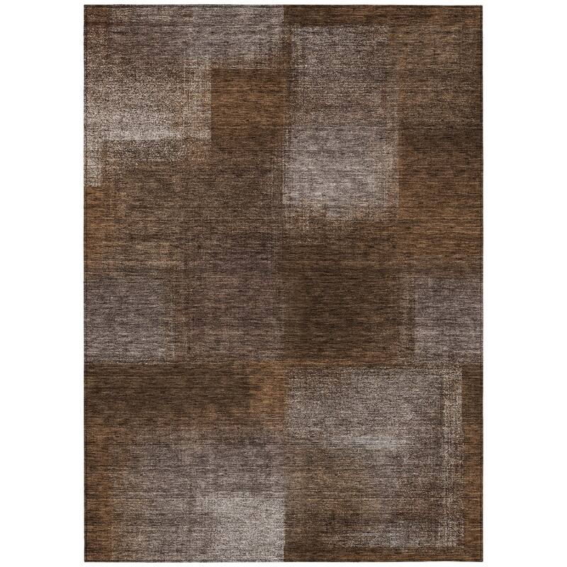 HomeRoots Abstract Transitional Rectangle Outdoor Rug