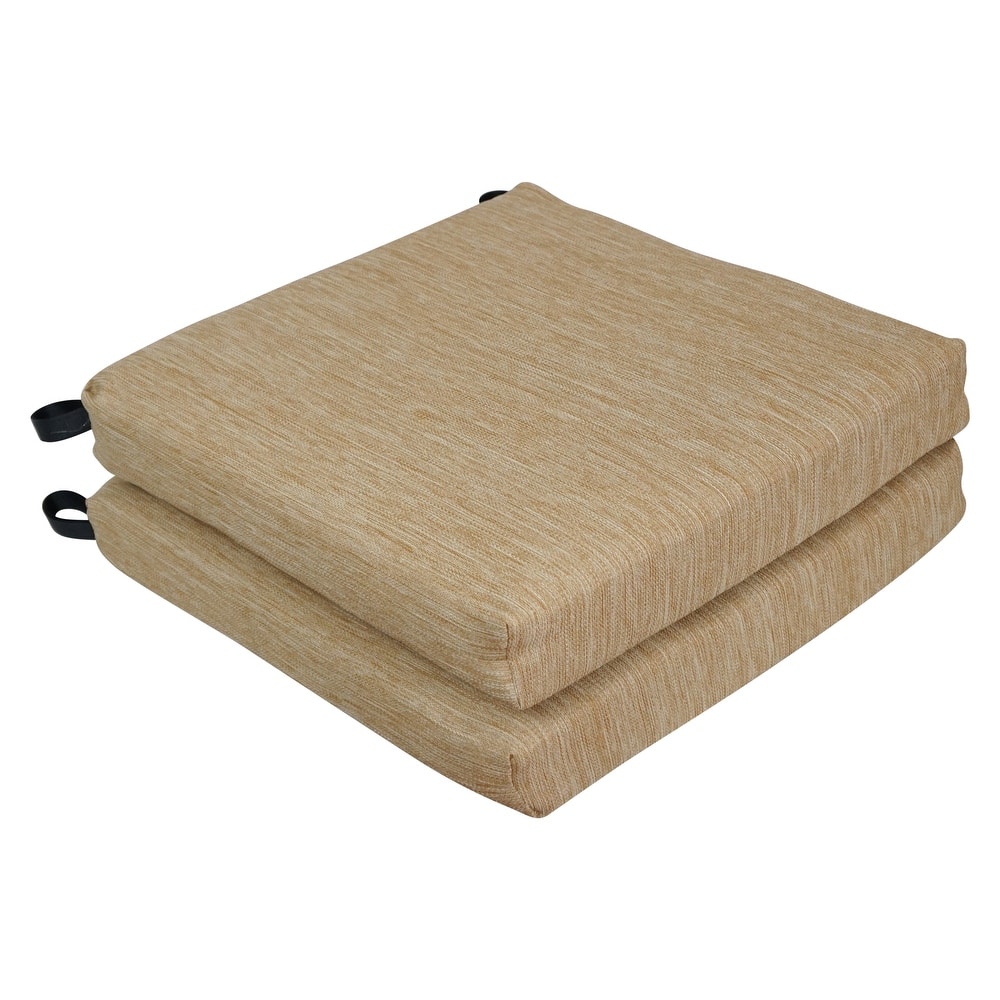 20-inch by 19-inch Premium Woven Olefin Indoor/Outdoor Chair Cushions (Set of 2) - 20 x 19