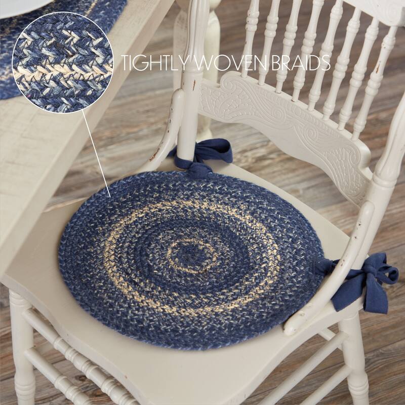 Great Falls Blue Jute Chair Pad