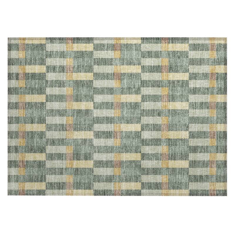 Machine Washable Indoor/ Outdoor Modern Chanute Chantille Rug