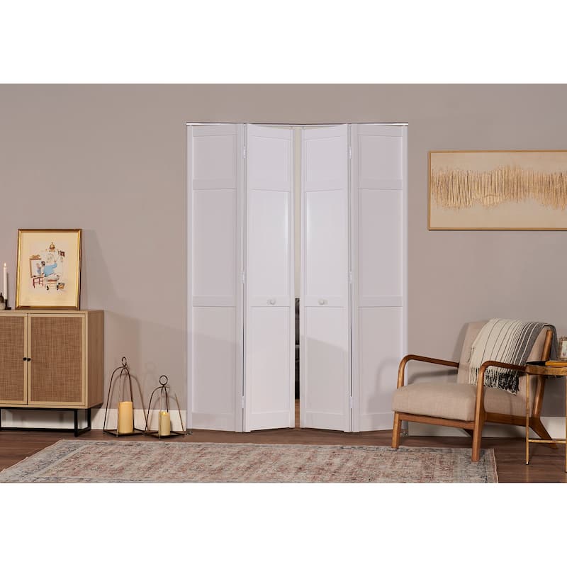 Seabrooke Shaker Style White PVC 64-inch Double Bifold Door
