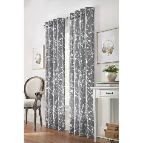 Bradford Floral Print Linen Curtain Panel by Habitat