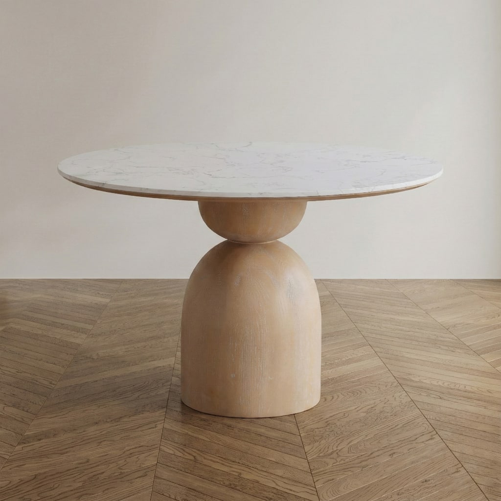 Furniture of America Darcy Modern Natural Wood Round Dining Table