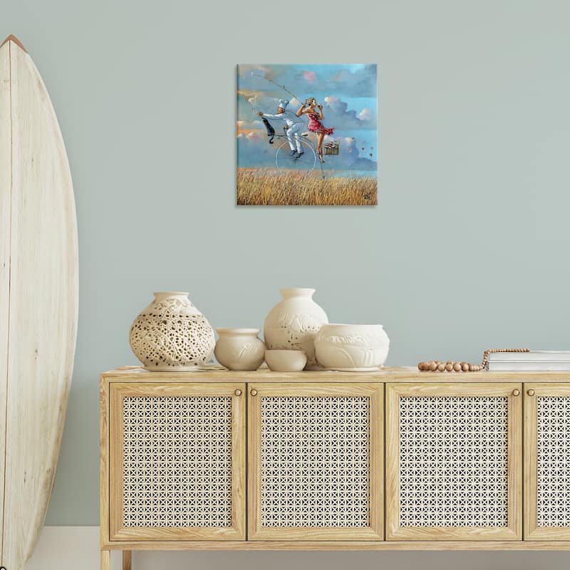 Stupell Charming Lady & Chef Bicycle View Canvas Wall Art Design By Ronald West