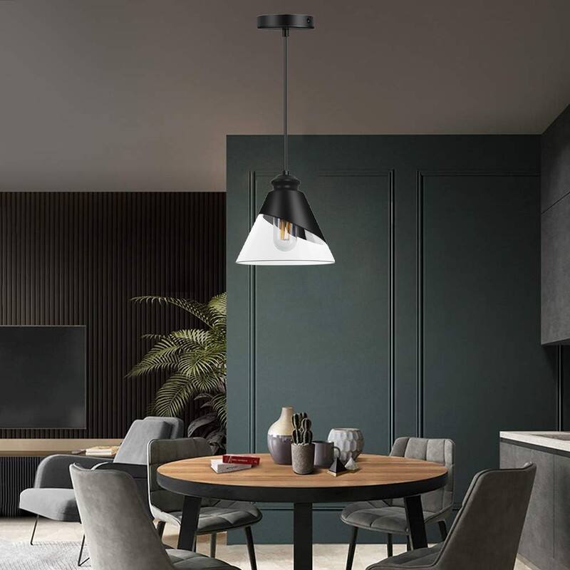 1 Light bulb light black dining room light glass, metal pendant light