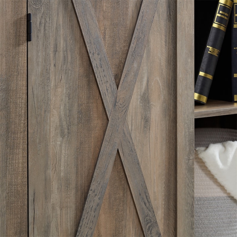 Tall Storage Cabinet Barn Door Storage,Country Wood Farmhouse Cupboard