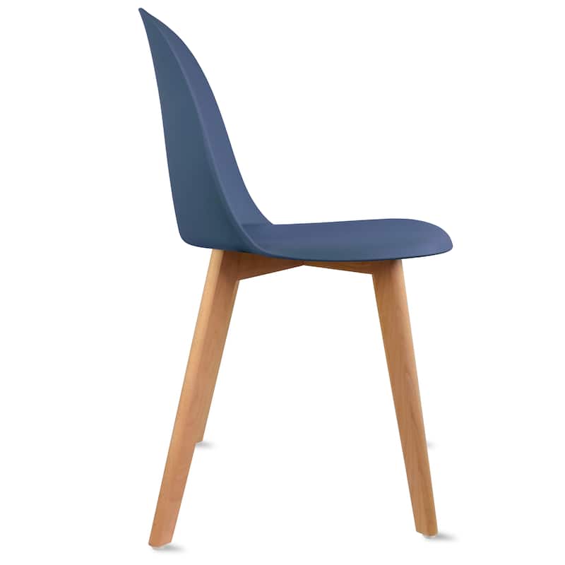 Set of 2 Modern Plastic Side Chairs with Wire Chrome Legs Ergonomic Dining Chairs for Kitchen, Dining Room, Office & Living Room