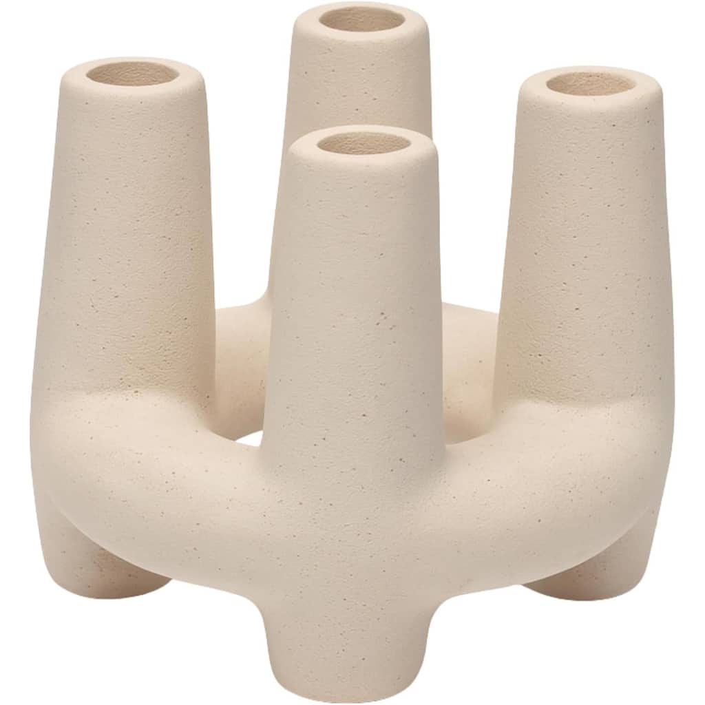 White Four Pillar Ceramic Candle Holder Minimalist Home Decor