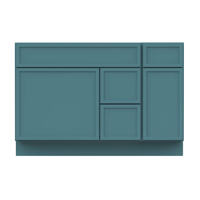 Vanity Art 48" Birch Freestanding Bathroom Vanity Cabinet without Top