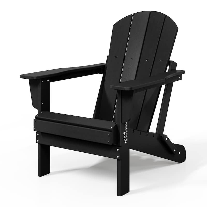 Polytrends Laguna Weather Resistant Outdoor Patio Folding Adirondack Chairs (Set of 4)