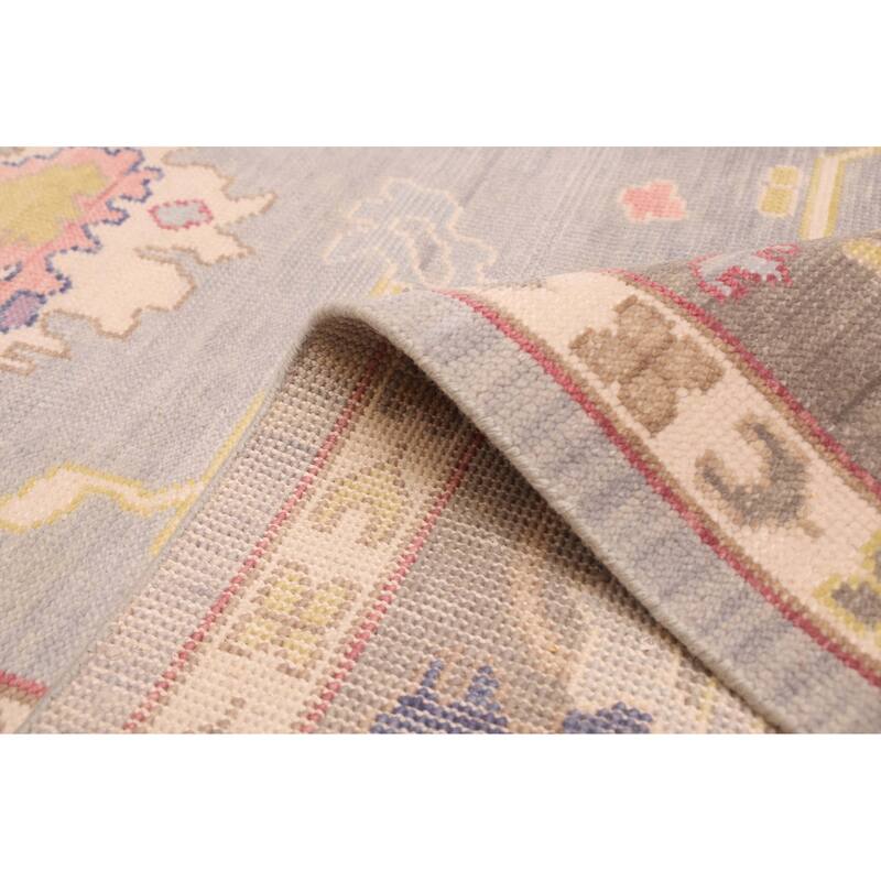 ECARPETGALLERY Hand-knotted Modern Oushak Grey Wool Rug - 7'11 x 9'11