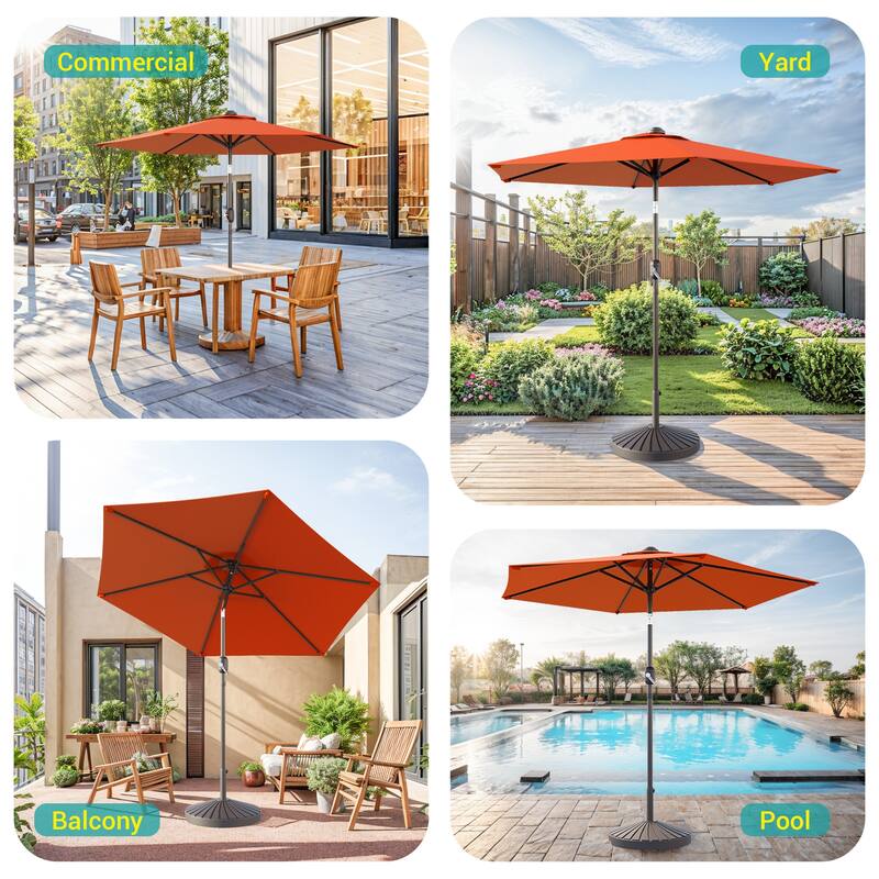 Bonosuki 7.5Ft LED Patio Market Umbrella Outdoor Table Umbrella