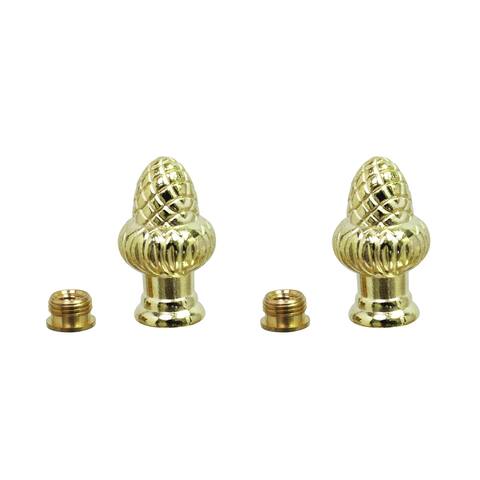 Aspen Creative 2 Pack Zinc Acorn Knob in Brass Plated Finish, 1 1/2" Tall - BRASS PLATED