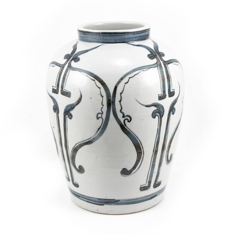 Blue And White Peking Opera Mask Jar
