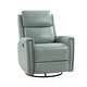 preview thumbnail 39 of 111, Fiacro 30.31" Genuine Leather Wingback Swivel Rocker Recliner with Nailhead Trim