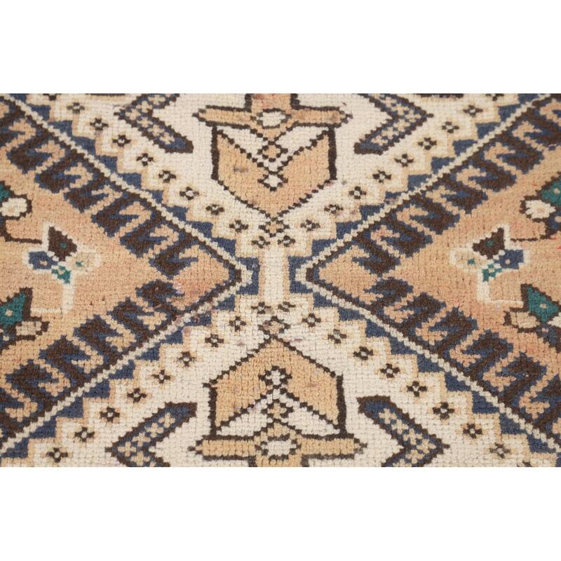 Tribal Geometric Bakhtiari Persian Vintage Rug Handmade Wool Carpet - 5'3" x 9'10"