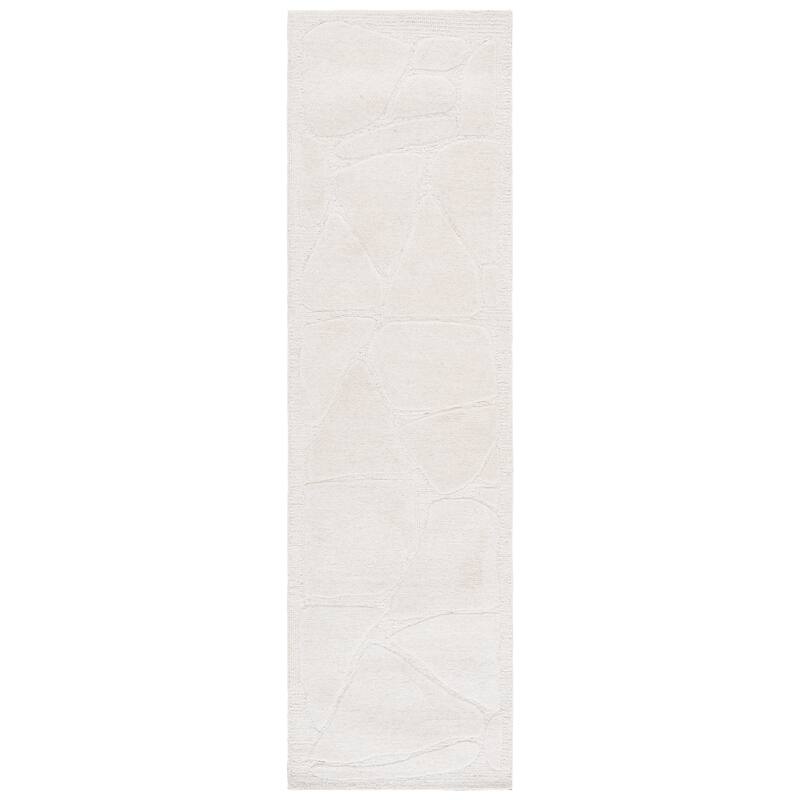 SAFAVIEH Handmade Mykonos Irmi Modern Wool Rug - 2'3" x 8' Runner - Ivory