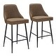 preview thumbnail 23 of 62, Silver Orchid Naldi Contemporary Black Counter Stool (Set of 2) - N/A