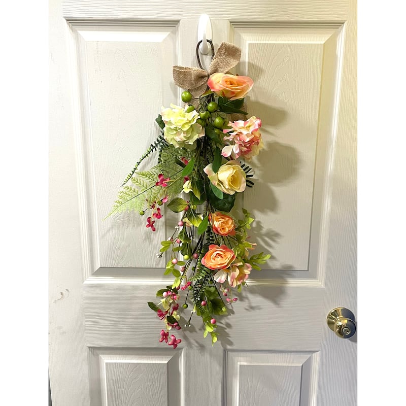 26" Spring Flowers & Green Leaves Teardrop - 26