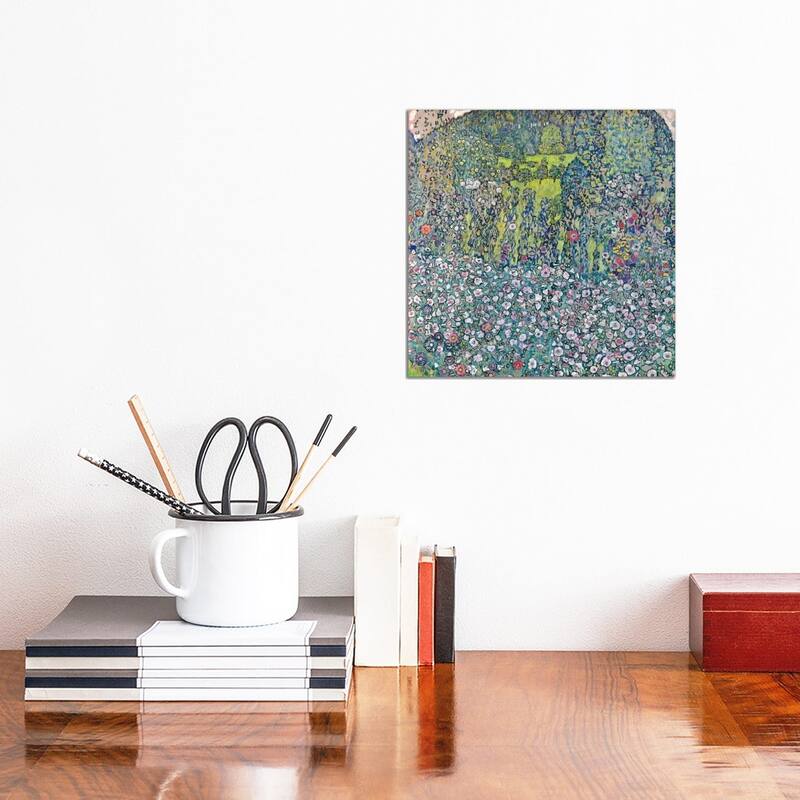 iCanvas "Gustav Klimt Garden Landscape on the Hill" by Gustav Klimt Canvas Print - 12x12x1.5