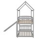 preview thumbnail 8 of 24, Friendly Design Twin Over Twin Bunk Bed with Slide, House Bed with Slide