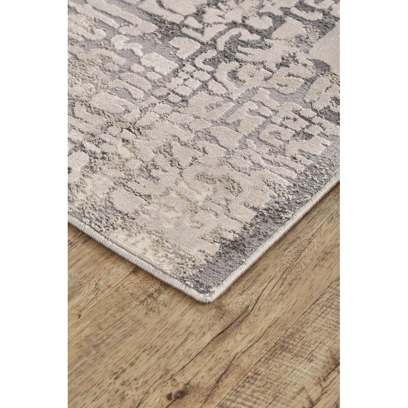 Tigef Abstract Stain Resistant Area Rug By HomeRoots - 2' x 3'