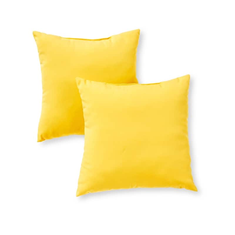 Sunbeam Yellow Outdoor 17-in. Square Accent Pillows (Set of 2) by Greendale Home Fashions